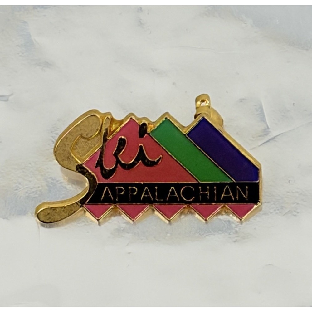 Vintage Ski Appalachian Mountains Enameled Lapel Pin 1990s by SCI